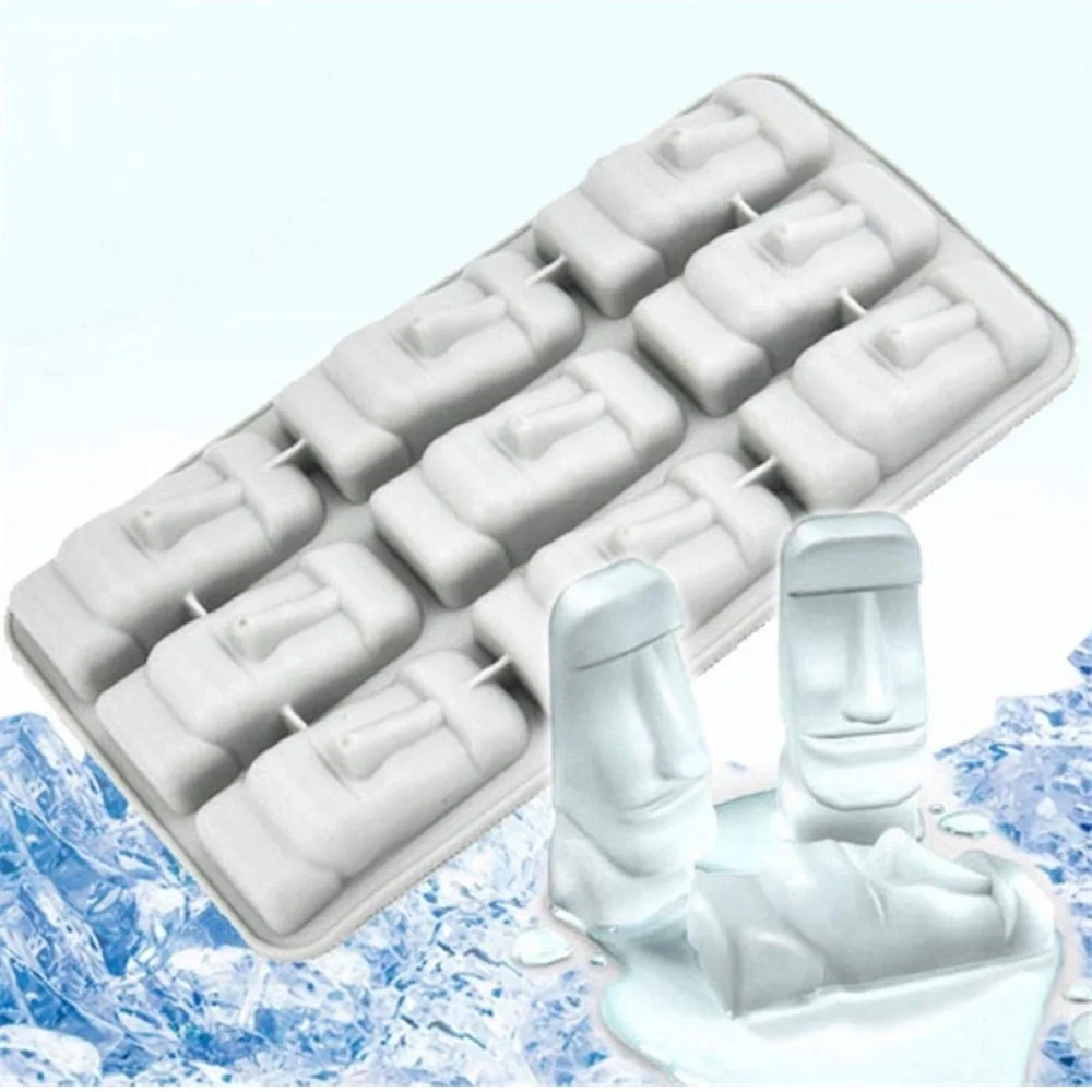 Wembley Easter Island Moai Head Stone Cold Silicone Ice Tray Mold Candy Mold